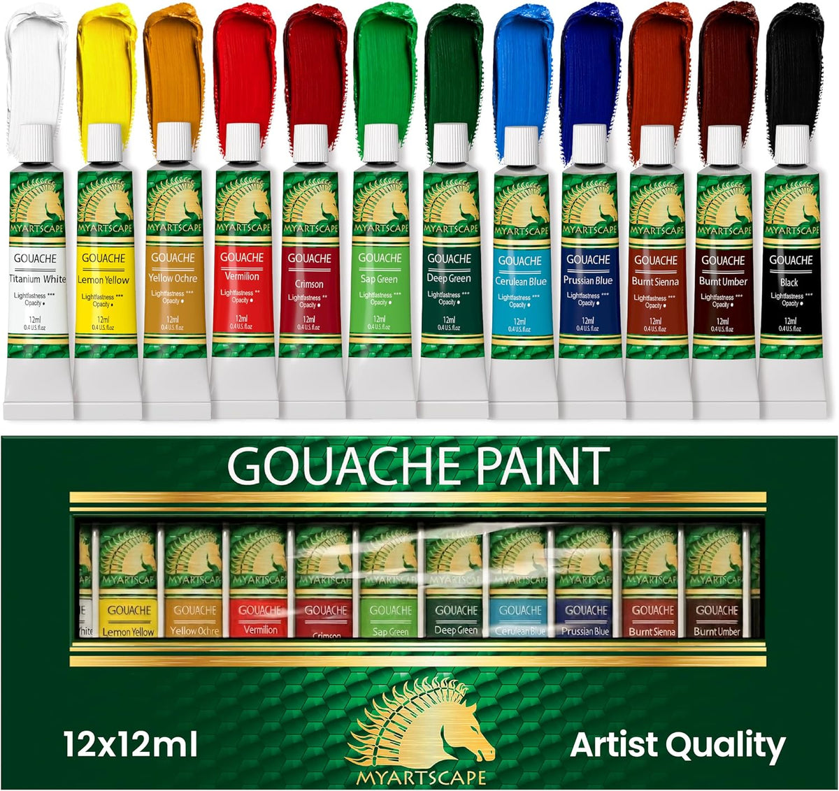 MyArtscape Gouache Paint Set – 12 Colors