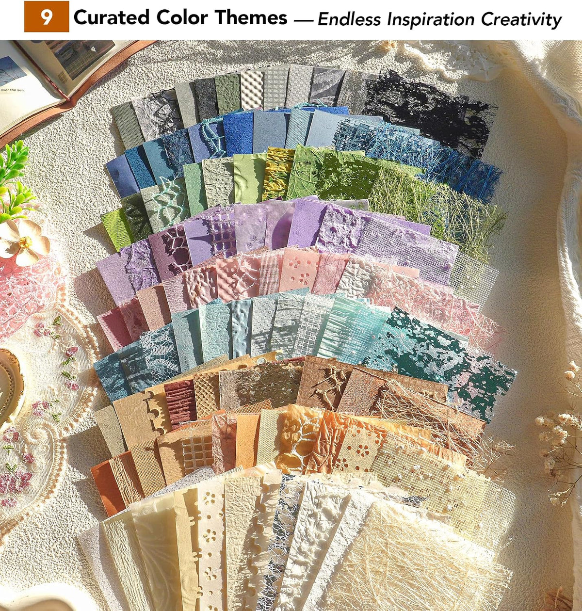 Textured Scrapbook Paper & Mesh Fabric Set