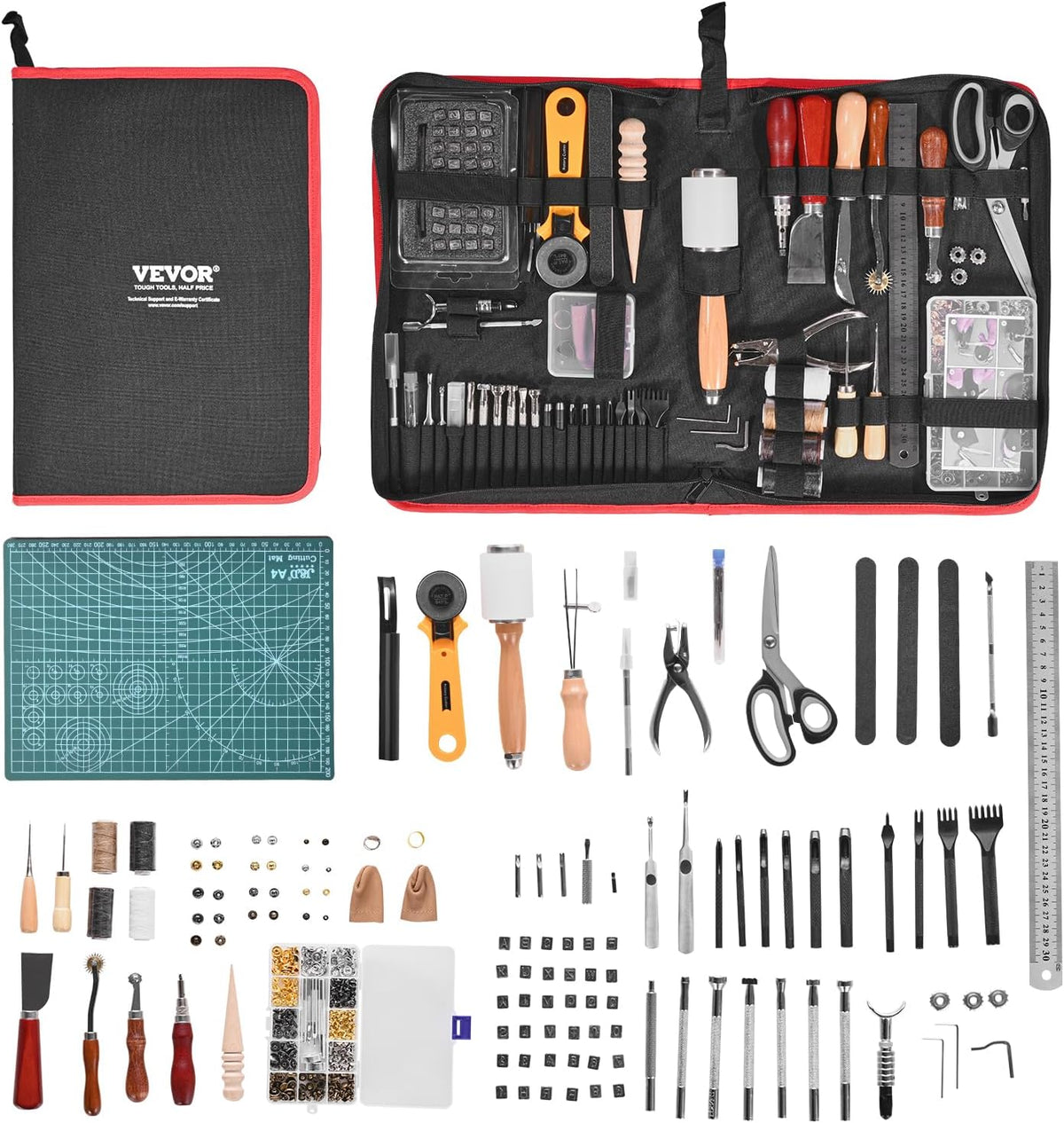 VEVOR Leather Working Tools Kit – 61 Pieces