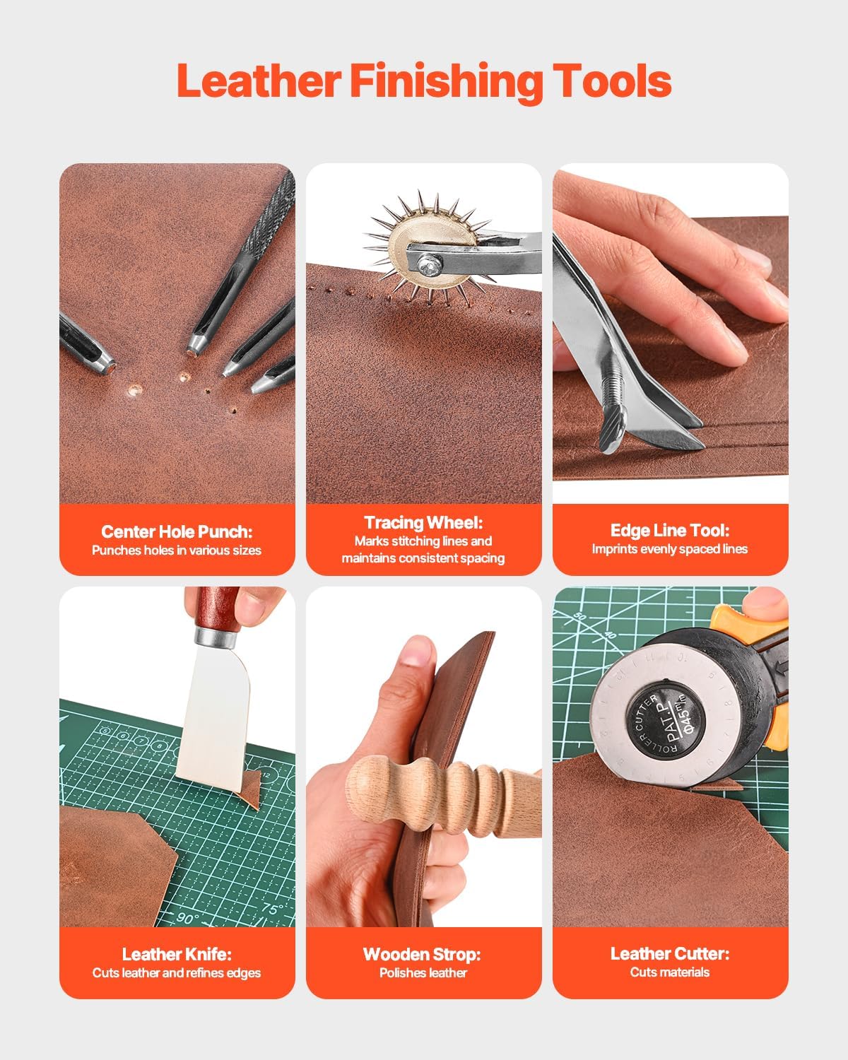 VEVOR Leather Working Tools Kit – 61 Pieces