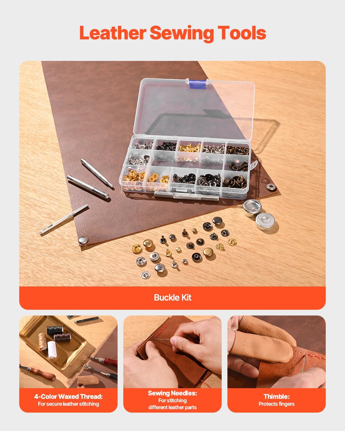 VEVOR Leather Working Tools Kit – 61 Pieces