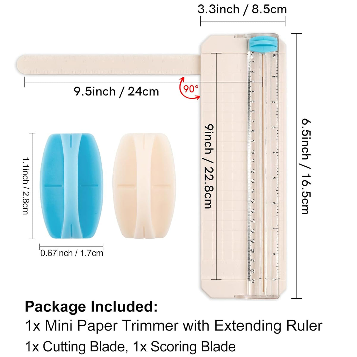 Mini Paper Trimmer with Extending Ruler