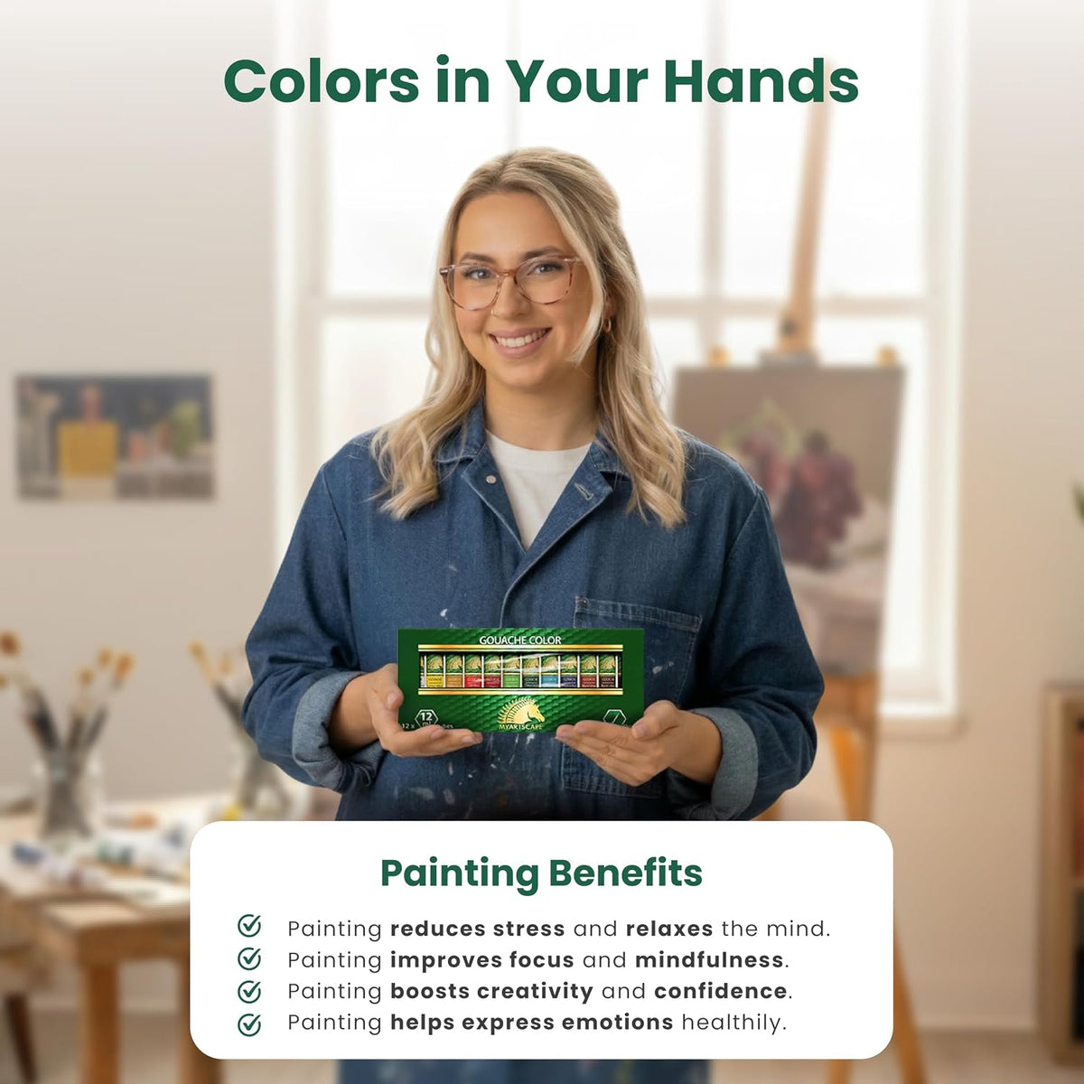 MyArtscape Gouache Paint Set – 12 Colors